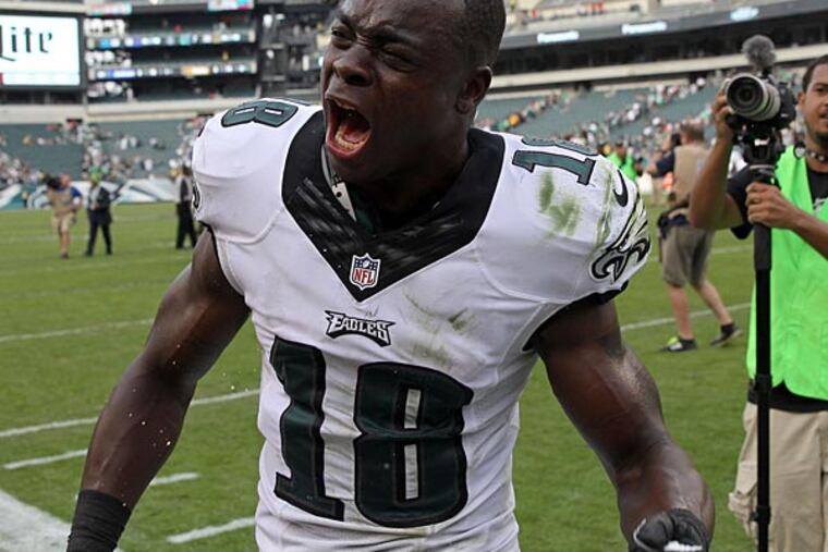 Jeremy Maclin yells after the Eagles beat the Washington Redskins. (Yong Kim/Staff Photographer)