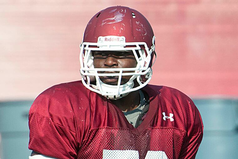Temple defensive lineman Praise Martin-Oguike. (Ron Tarver/Staff Photographer)