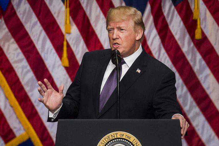 President Trump, seen here on Monday, is expected to sign his first major piece of legislation this week, a long-promised tax overhaul.