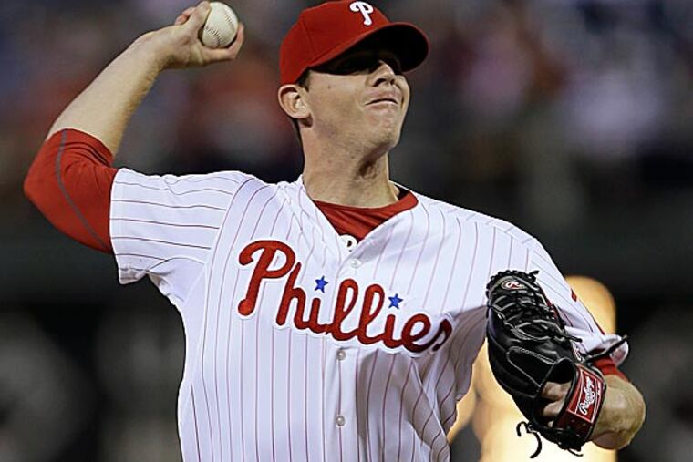 Justin De Fratus is a guy who knows he might be one pitch away from the minors. (Matt Slocum/AP file photo)