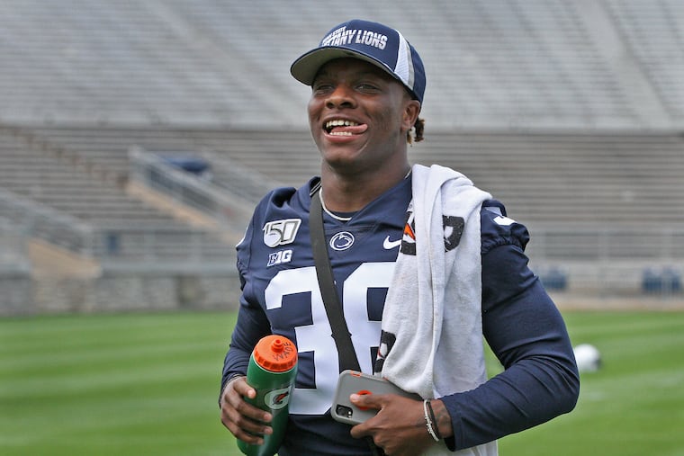 Penn State football safety Lamont Wade (38) during the program's annual Media Day on Aug. 3, 2019. CRAIG HOUTZ / For the Inquirer