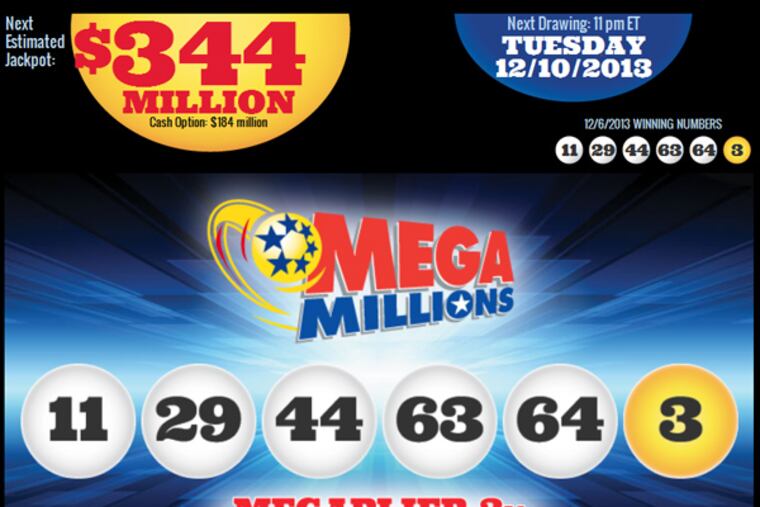 The Mega Millions jackpot for Dec. 10, 2013, is the biggest since late March 2012.