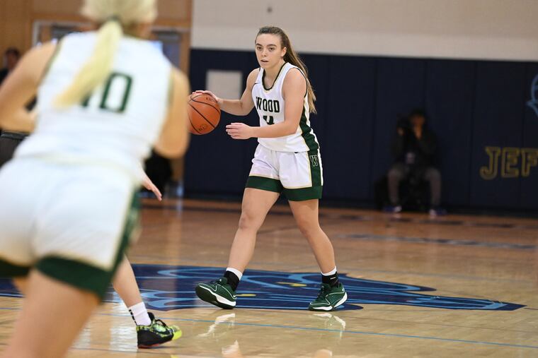 Archbishop Wood senior Ava Renninger surveys the floor during a Jan. 21 game against Westtown at Jefferson University.