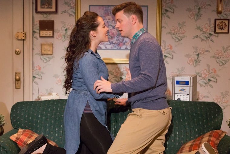 (Left to right:) Alex Keiper and Michael Doherty in “Touchtones,” through Dec. 3 at Arden Theatre Company.