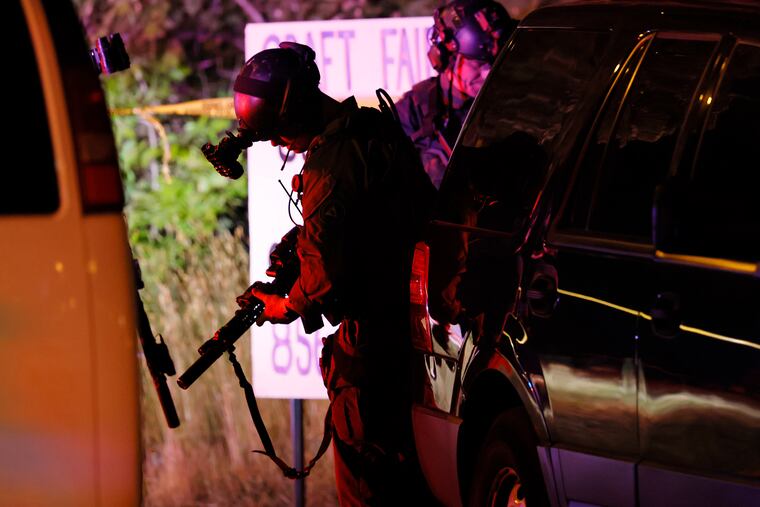 Members of the N.J. State Police F.A.S.T. Team at the scene of a multiple shooting in the Bridgeton area of Cumberland County, N.J. on May 23, 2021.