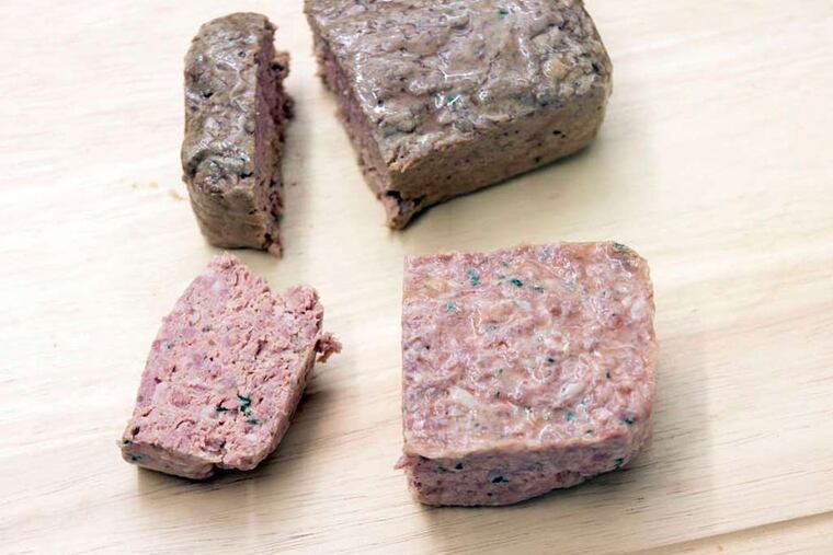 Country terrine ( Lower ) and the liver pate from La Divisa in Reading Terminal. ( DAVID SWANSON / Staff Photographer )