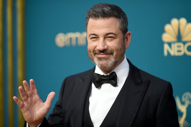 Jimmy Kimmel appears at the 74th Primetime Emmy Awards in Los Angeles, Sept. 12, 2022. ABC on Wednesday pulled his late-night show off the air indefinitely in response to demands from FCC Chairman Brendan Carr after Kimmel remarked on the assassination of right-wing youth leader Charlie Kirk.
