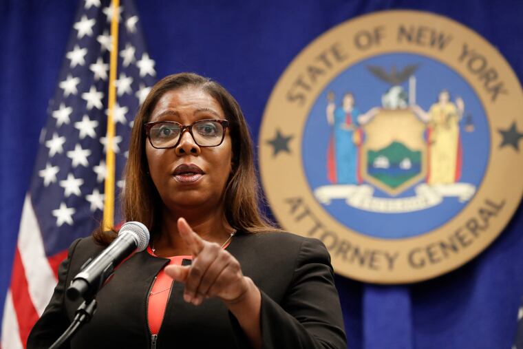 New York State Attorney General Letitia James takes a question at a news conference in New York. James said on Saturday, Sept. 5, 2020 that she will impanel a grand jury to look into the death of Daniel Prude. Prude, 41, apparently stopped breathing as police in Rochester, N.Y. were restraining him in March 2020 and died when he was taken off life support a week later.