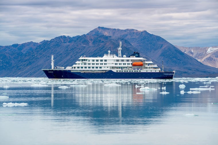 This undated photo provided by Oceanwide Expeditions shows the m/v Hondius, a Polar Class 6 passenger vessel, at sea.