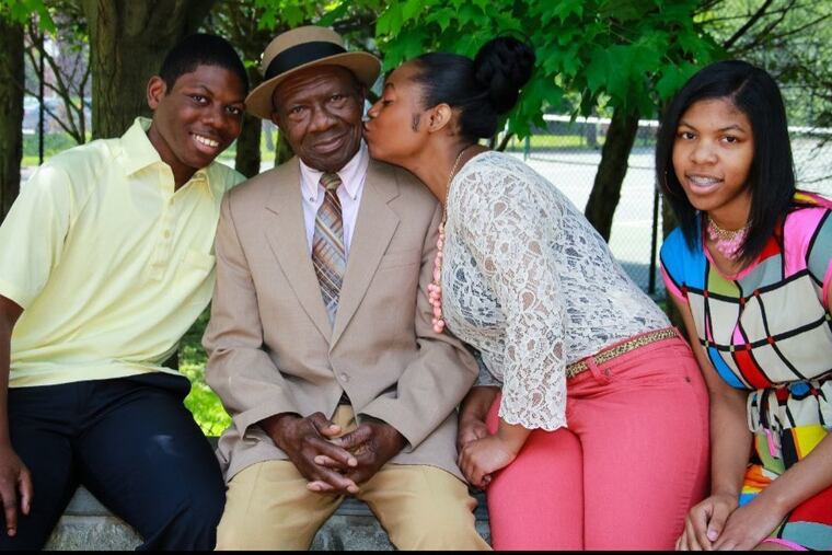 Abraham Emanuel Brown, 85, who died May 3 from COVID-19, is shown here with his grandchildren, from left: Devonte Gillepsie, Latoya Binns, and Chenia Brown