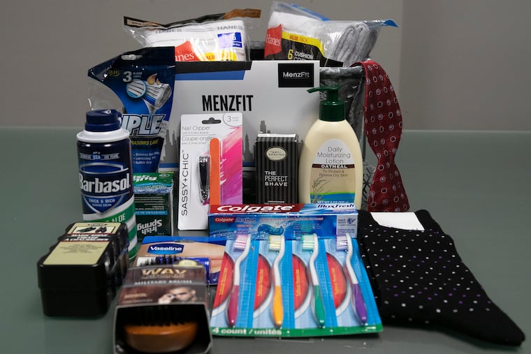 A men's grooming kit is photographed inside the MenzFit office at 1500 Walnut in Center City, Philadelphia on Wednesday, Aug. 07, 2019. National Men's Grooming Day is Friday, Aug. 16th and to celebrate, MenzFit is putting together a men's grooming kit they plan to use as part of its Work In Progress Program.