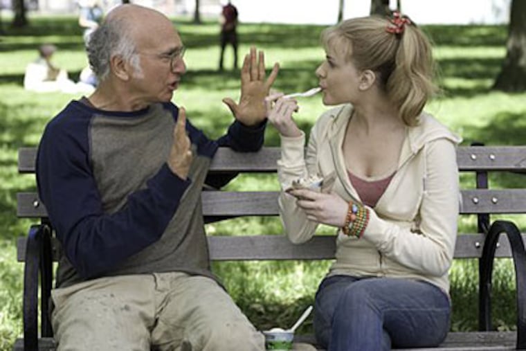 Larry David is Boris Yellnikoff, physicist/chess tutor; Evan Rachel Wood is Melodie St. Ann Celestine, runaway, inWoody Allen’s new comedy.