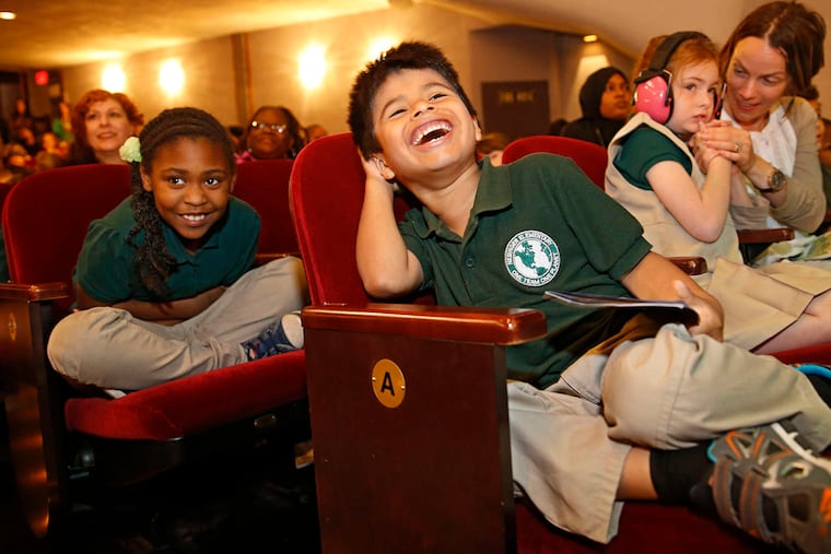 Ivan Vega Vazquez, 6, enjoys a "sensory-friendly" production at the Walnut Street Theatre.