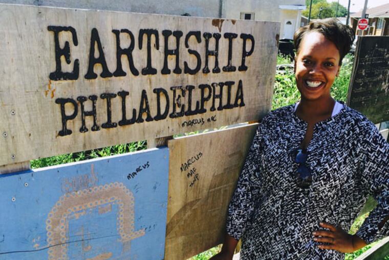 Rashida Ali-Campbell is building the eco-friendly Earthship Philadelphia in West Philly. (DAN GERINGER/DAILY NEWS STAFF)