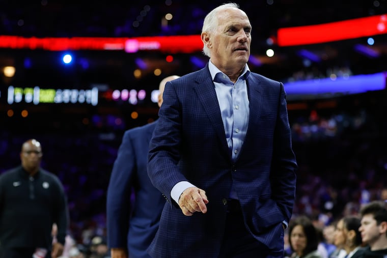 Comcast Spectacor Chairman Dan Hilferty, shown during a Sixers game last year, should team up with the Sixers in bringing a single sports hall of game and museum to Philadelphia.