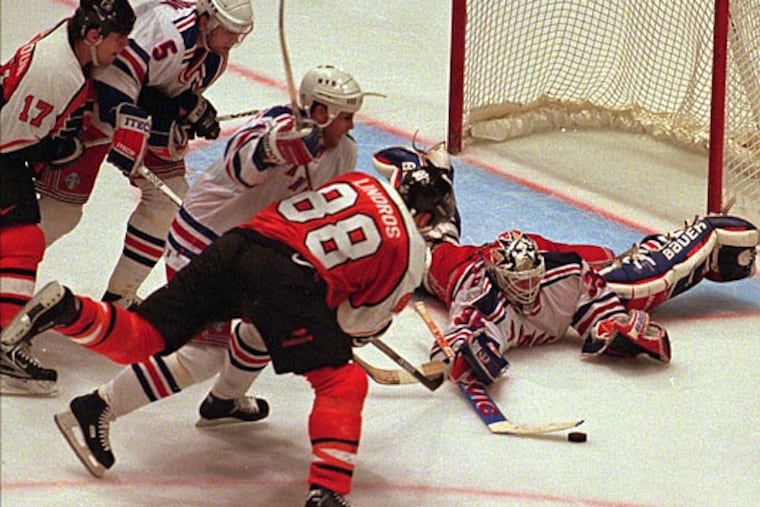 New York Rangers goalie Mike Richter is one of the top goalies not in the Hockey Hall of Fame.