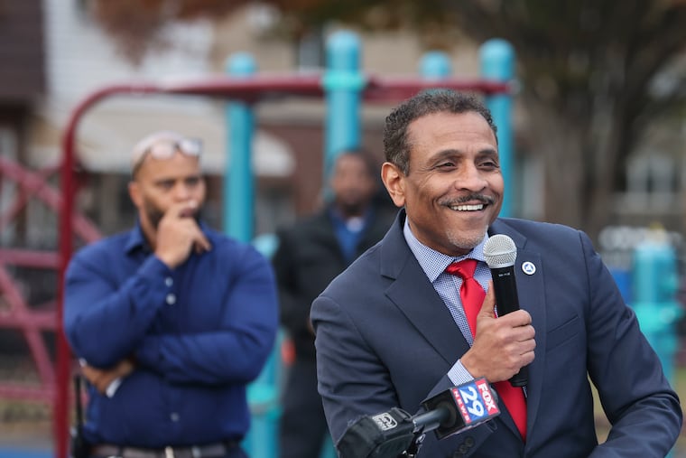 Superintendent Tony B. Watlington Sr. speaks during the schoolyard groundbreaking ceremony at F. Amedee Bregy School in this 2023 file photo.