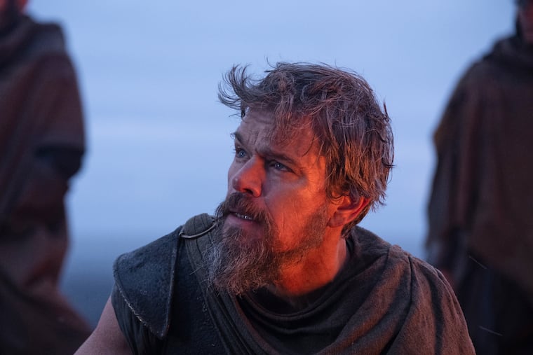 This image released by Universal Pictures shows Matt Damon, as Odysseus, in a scene from "The Odyssey." (Melinda Sue Gordon/Universal Pictures via AP)