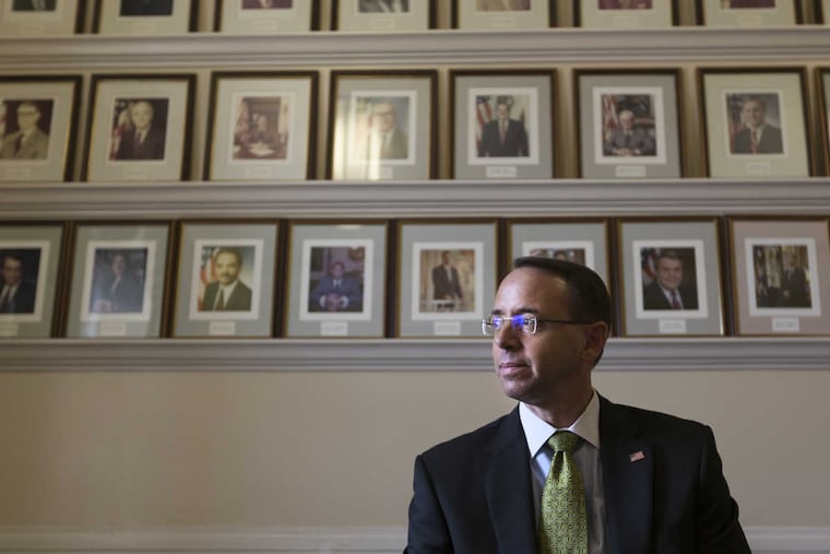 Deputy Attorney General, Rod Rosenstein, poses for a portrait in the U.S. Department of Justice building July 20, 2017.