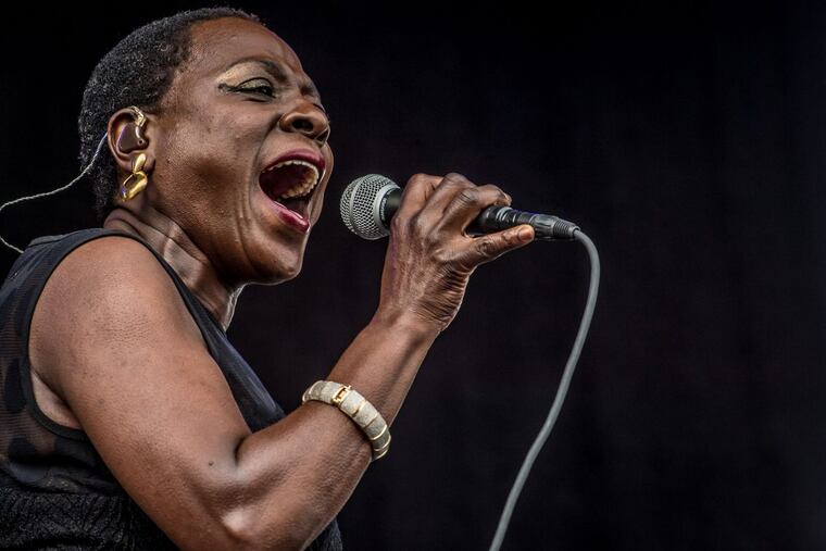 Sharon Jones & The Dap Kings perform at Forecastle Festival on July 19, 2014 in Louisville, Kentucky. Jones has died at the age of 60 after a heroic battle against pancreatic cancer on November 18, 2016.