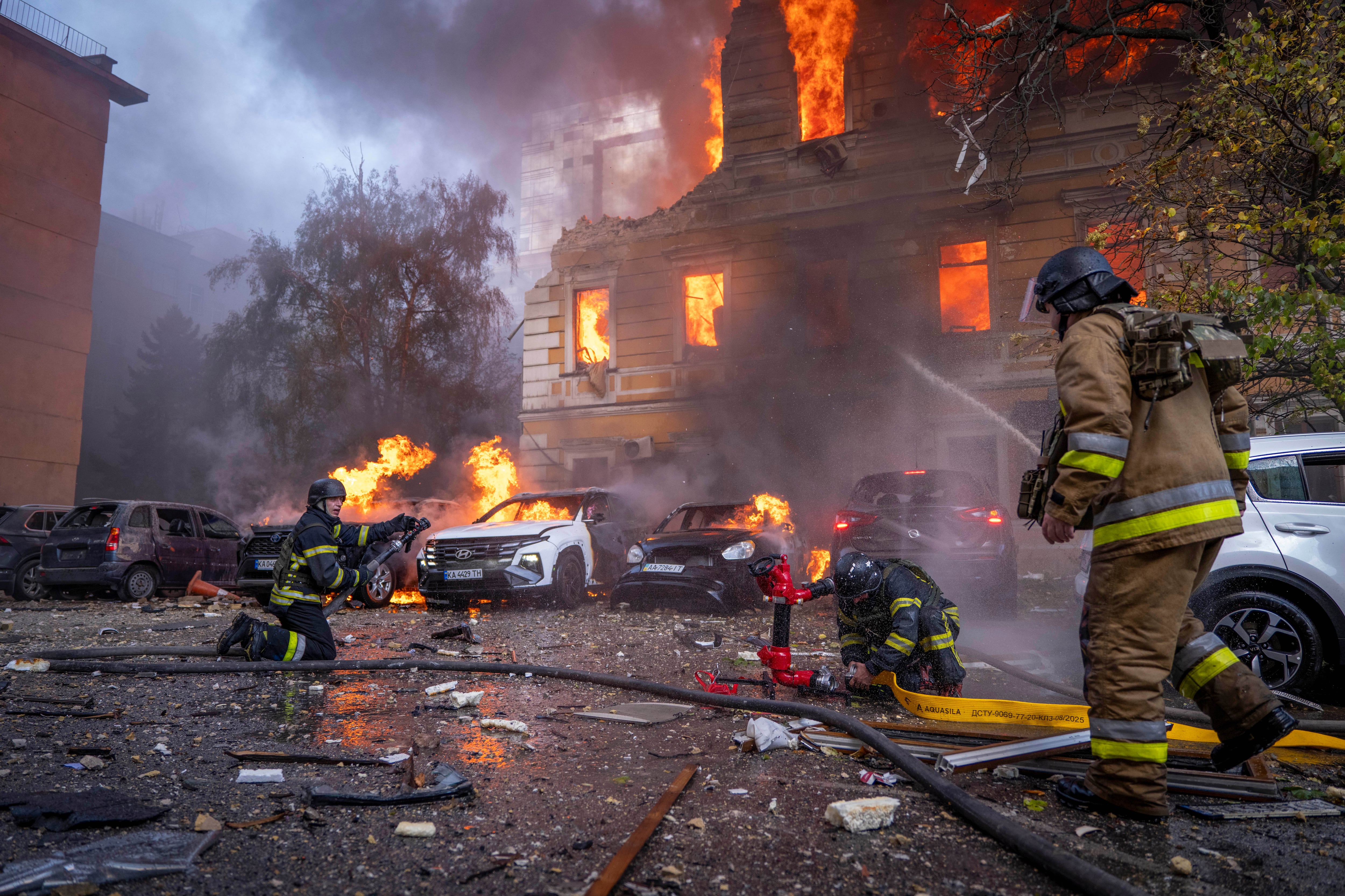 Russian drones hammer apartments, offices and a cultural landmark in Ukraine, killing 7