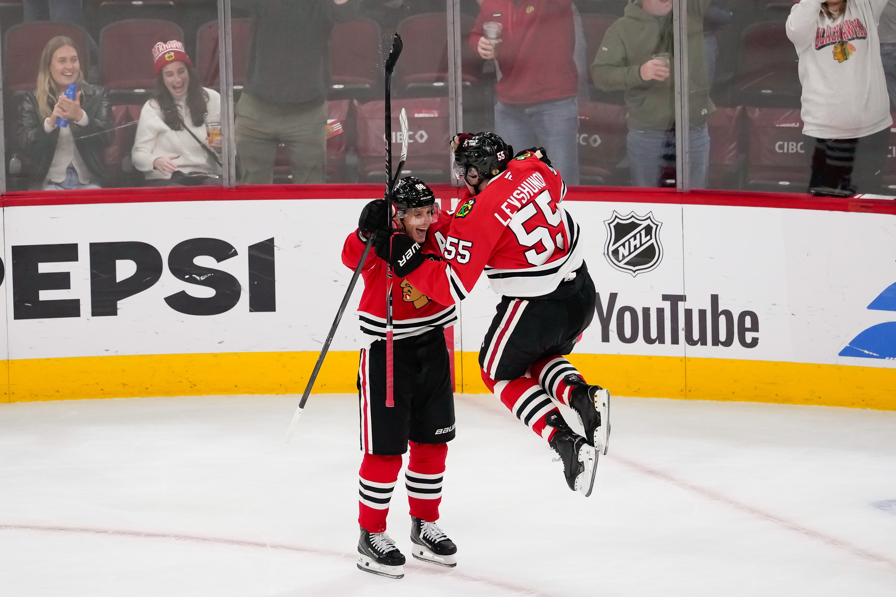 Levshunov scores in OT as the Blackhawks beat the Jets 4-3; Kane sets assists mark