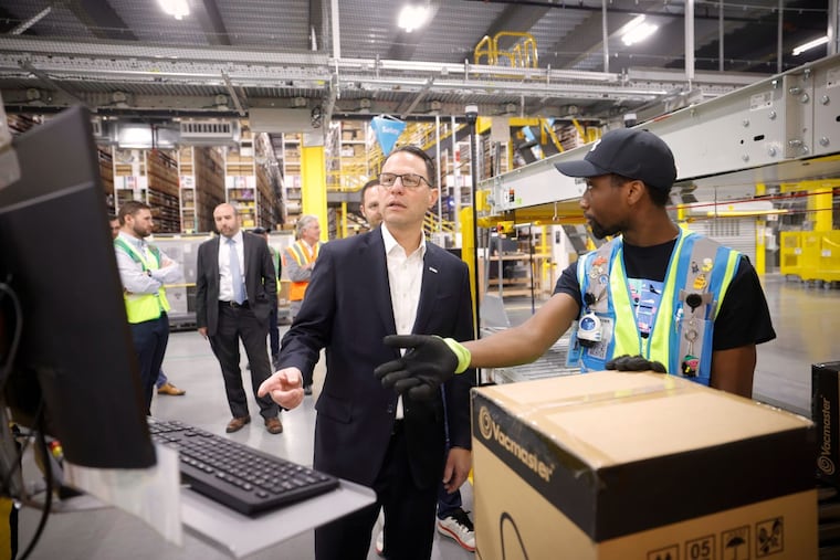 Gov. Josh Shapiro attended the opening of an Amazon fulfillment center in York, Pa., in October 2023.