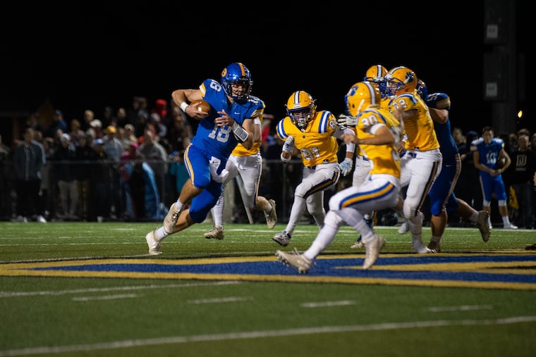 Downingtown West quarterback Will Howard, a Kansas State recruit shown here against Downingtown East, leads the top-seeded Whippets into the district semifinals against Haverford.