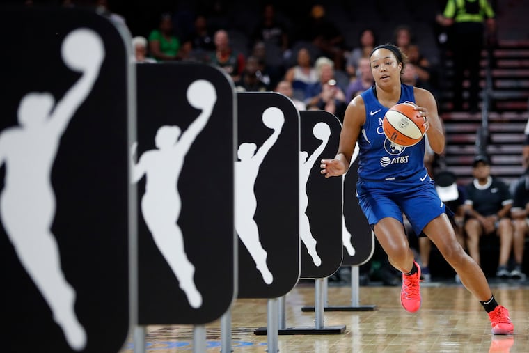 The Minnesota Lynx's Napheesa Collier competing in the skills challenge during the WNBA All-Star festivities in 2019.