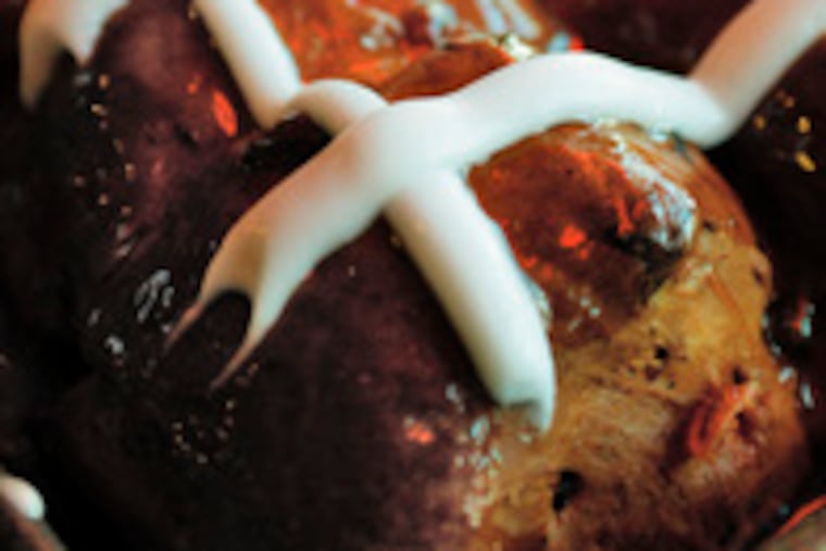 If it's Lent, it's hot cross buns at R. Weinrich German Bakery, Newtown Square, preparing the sweet old recipes since 1961.