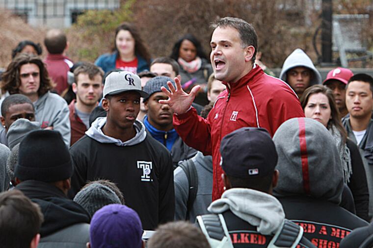 Temple head coach Matt Rhule. (Charles Fox/Staff Photographer)