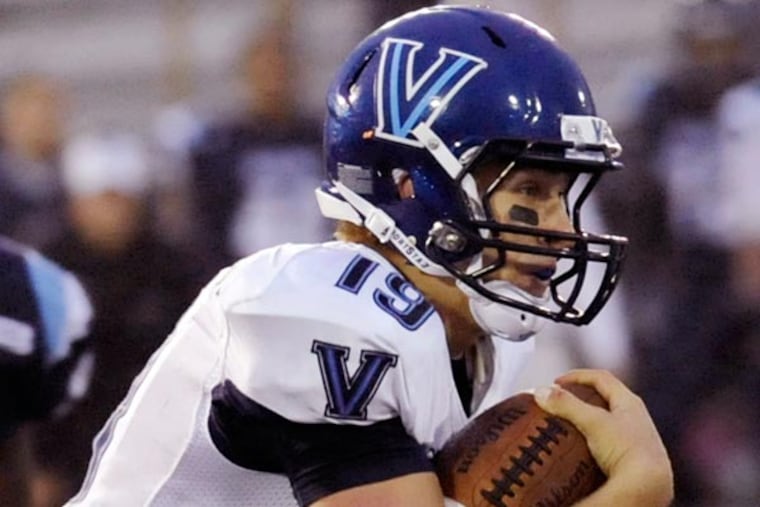 Villanova quarterback John Robertson (19) calls his own number on a play in the second half of an NCAA football game against Maine in Orono, Maine, Saturday, September 29, 2012. (Michael C. York/AP file)