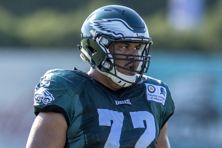 Eagles offensive lineman Halapoulivaati Vaitai.
