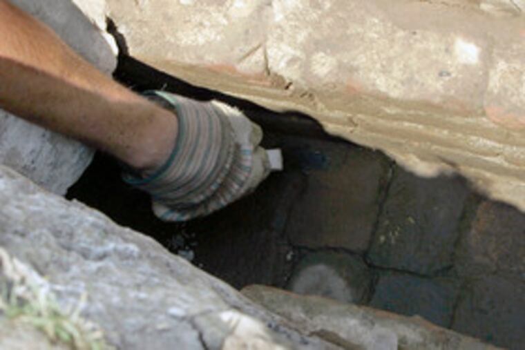 A brick-lined culvert believed to be part of Pittsburgh's original fort.