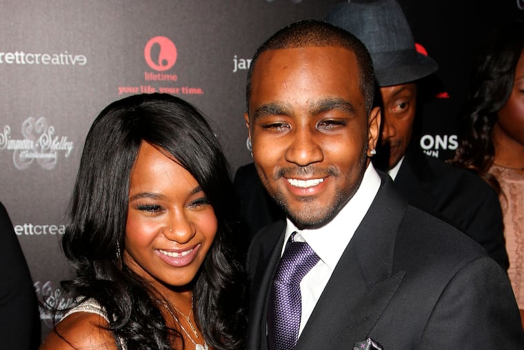 FILE - In this Oct. 22, 2012, file photo, Bobbi Kristina Brown and Nick Gordon attend the premiere party for "The Houstons On Our Own" at the Tribeca Grand hotel in New York. Gordon, ex-partner of the late Bobbi Kristina Brown, has died. He was 30. Gordon's attorney Joe S. Habachy confirmed his client's death Wednesday, Jan. 1, 2020. Brown was the daughter of Whitney Houston.