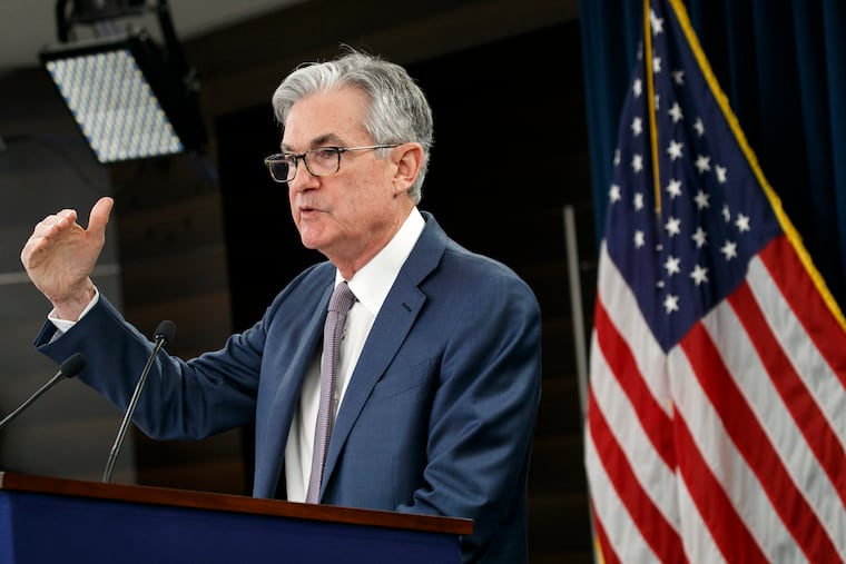 Federal Reserve Chair Jerome Powell speaks during a news conference, Tuesday, March 3, 2020, to discuss an announcement from the Federal Open Market Committee, in Washington. In a surprise move, the Federal Reserve cut its benchmark interest rate by a sizable half-percentage point in an effort to support the economy in the face of the spreading coronavirus. Chairman Jerome Powell noted that the coronavirus “poses evolving risks to economic activity." (AP Photo/Jacquelyn Martin)