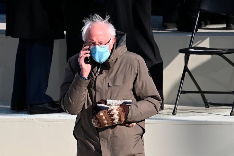Vermont Senator Bernie Sanders arrives for the 59th Presidential Inauguration at the U.S. Capitol for President Joe Biden.