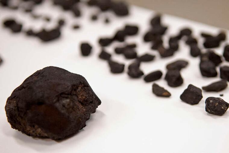 A stock photo of pieces of a meteor.