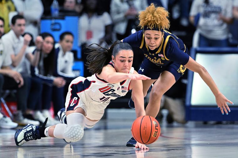 Notre Dame guard Hannah Hidalgo was named an AP All-American as a freshman after averaging 23.3 points, 6.4 rebounds, and 5.5 assists.