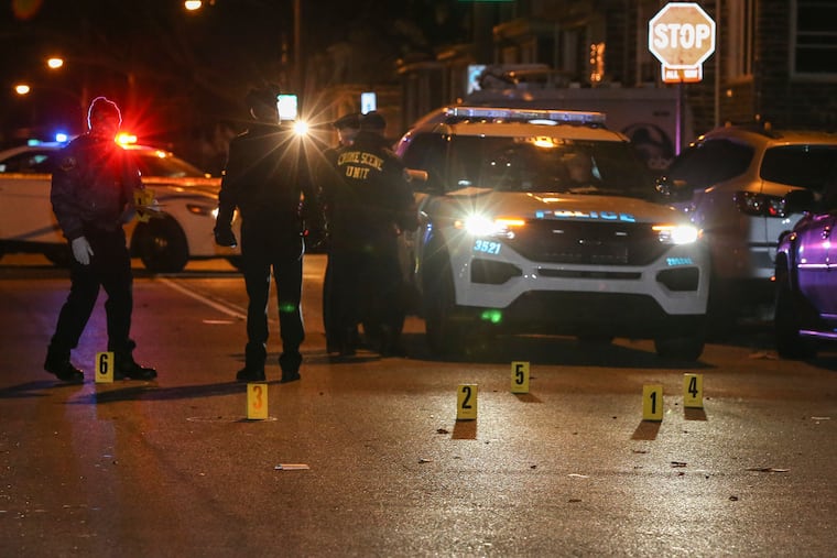 Police investigate a homicide where a 30 year-old male was shot at least once in the head and pronounced at 7:15pm, 9 spent shell casing at the scene in the 1400 block of 67th street, Wednesday, December 30, 2020.