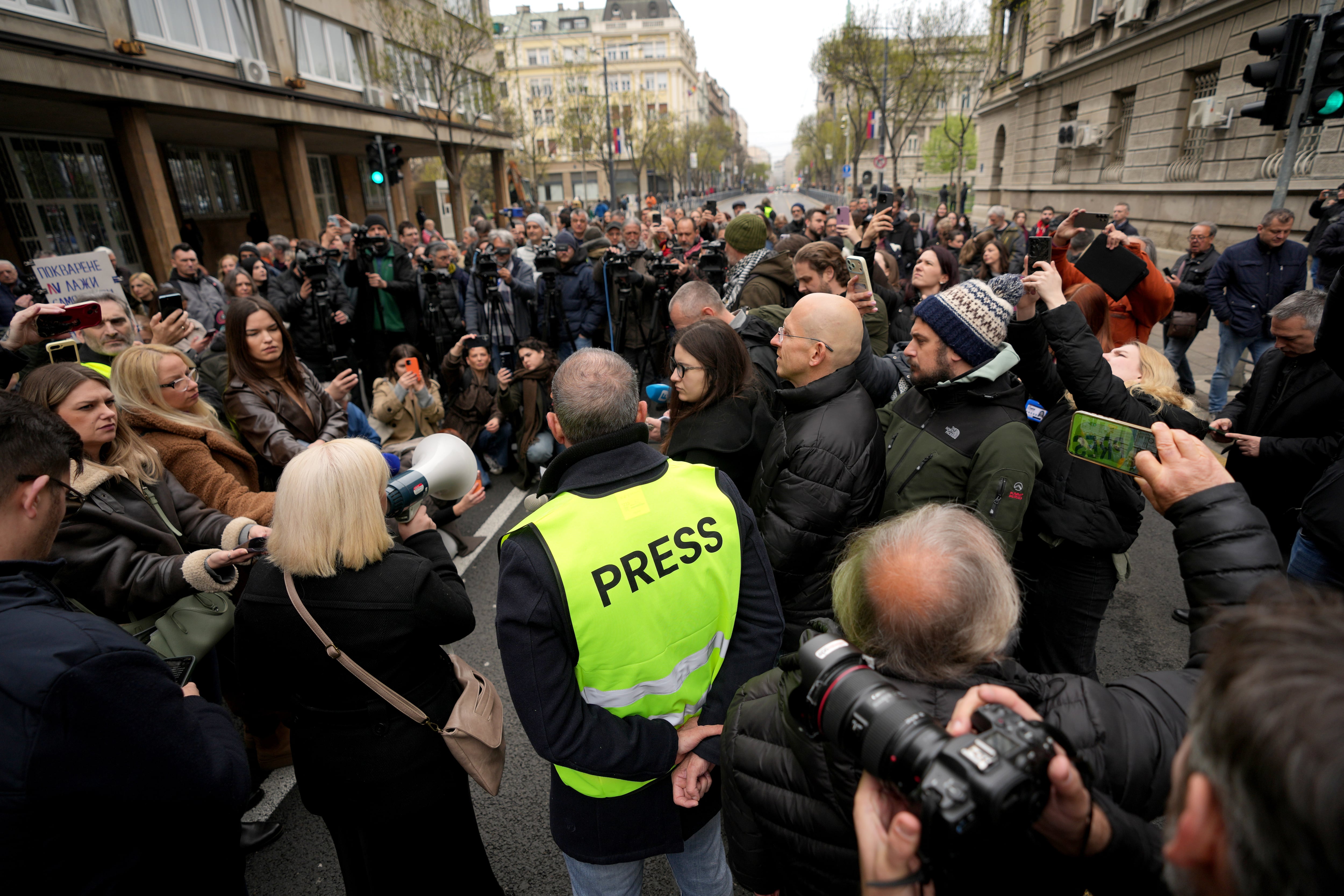 An international media watchdog calls for protection of journalists in Serbia ahead of an election