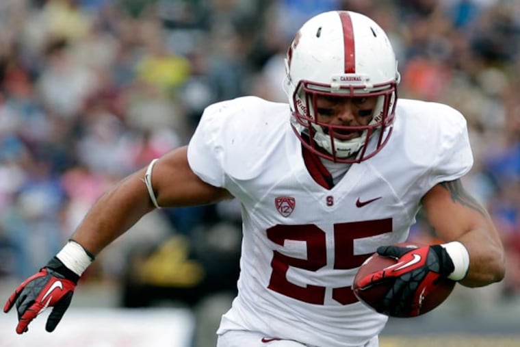 Stanford running back Tyler Gaffney (25) runs against Army during the second half of an NCAA college football game on Saturday, Sept. 14, 2013, in West Point, N.Y. Stanford won, 34-20. (Mike Groll/AP)