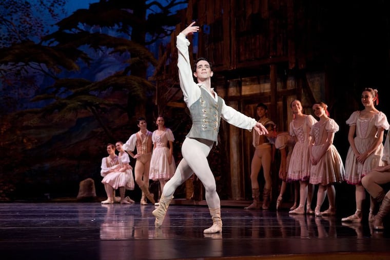 Ian Hussey, in a dress rehearsal for Pennsylvania Ballet's "Giselle," which opens Thursday at the Academy of Music.
