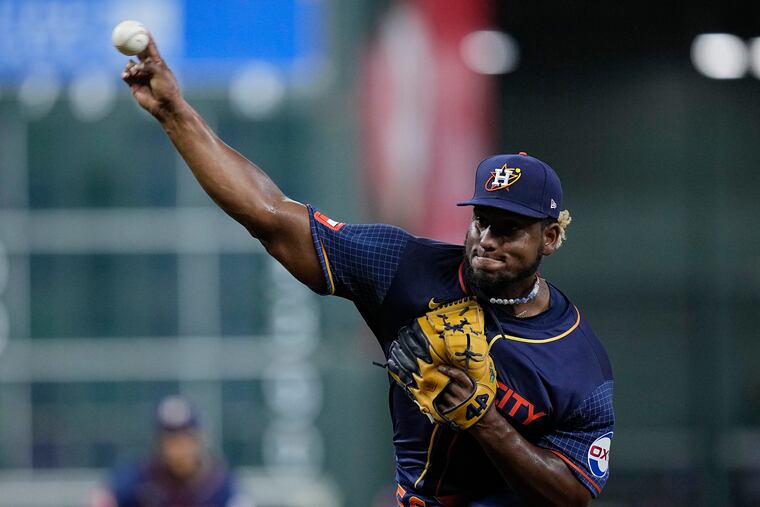 The Astros' Ronel Blanco struck out seven and walked two in no-hitting the Blue Jays on Monday.