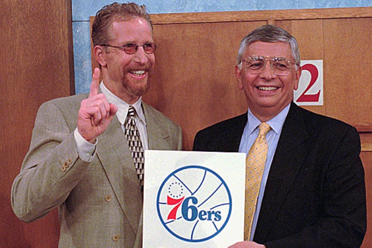 Former 76ers president Pat Croce and former NBA commissioner David Stern. (Bill Kostroun/AP file photo)