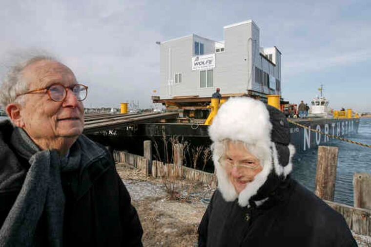 Robert Venturi and Denise Scott Brown saw their Lieb House take form in Barnegat Light, N.J., in 1967, and yesterday they saw it depart on a bargefor its new home on Long Island. "It's like watching one of your children go off somewhere," Venturi said.