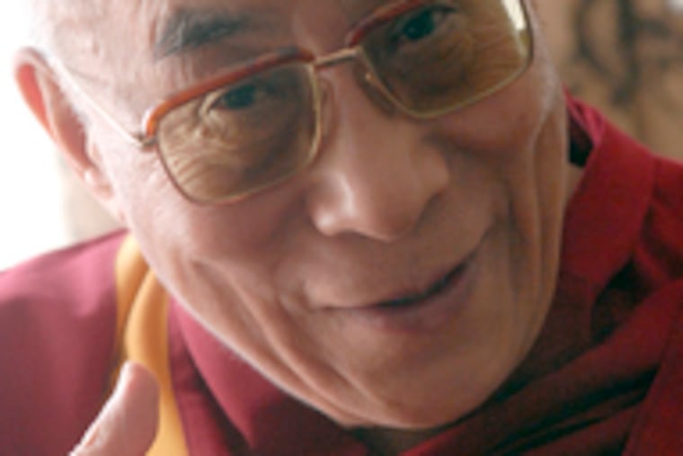 The Dalai Lama, at the Four Seasons, says he finds happiness in relating to other people.