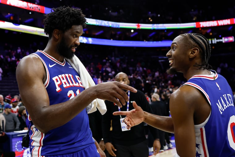 Sixers center Joel Embiid and guard Tyrese Maxey combined to score 68 points in their team's win.