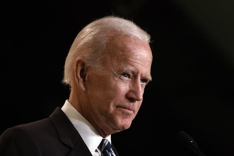 Former Vice President Joe Biden speaks at the International Association of Fire Fighters (IAFF) Legislative Conference on March 12, 2019, in Washington, D.C. (Olivier Douliery/Abaca Press/TNS)