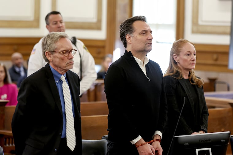 Brian Walshe (center) is sentenced in Norfolk Superior Court in Dedham, Mass., on Thursday.